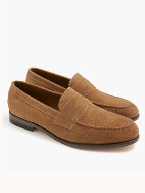 Men's J. Crew Factory Suede dress loafers Tostado Brown Size 7.5